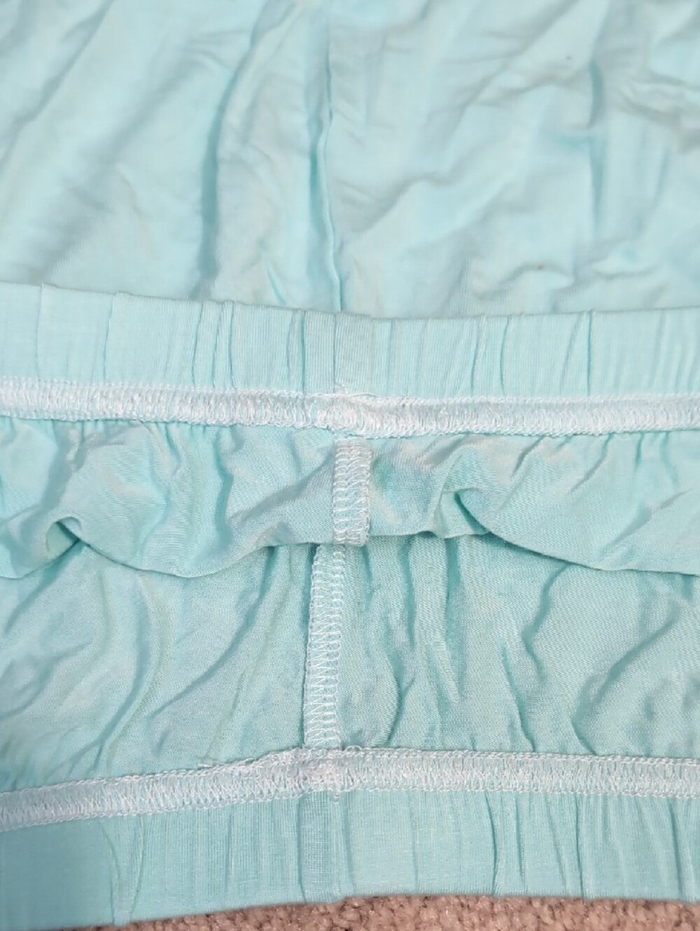 Light Aqua Bamboo Satin-Trim Lounge Pajama Set - Picture 7 of 8